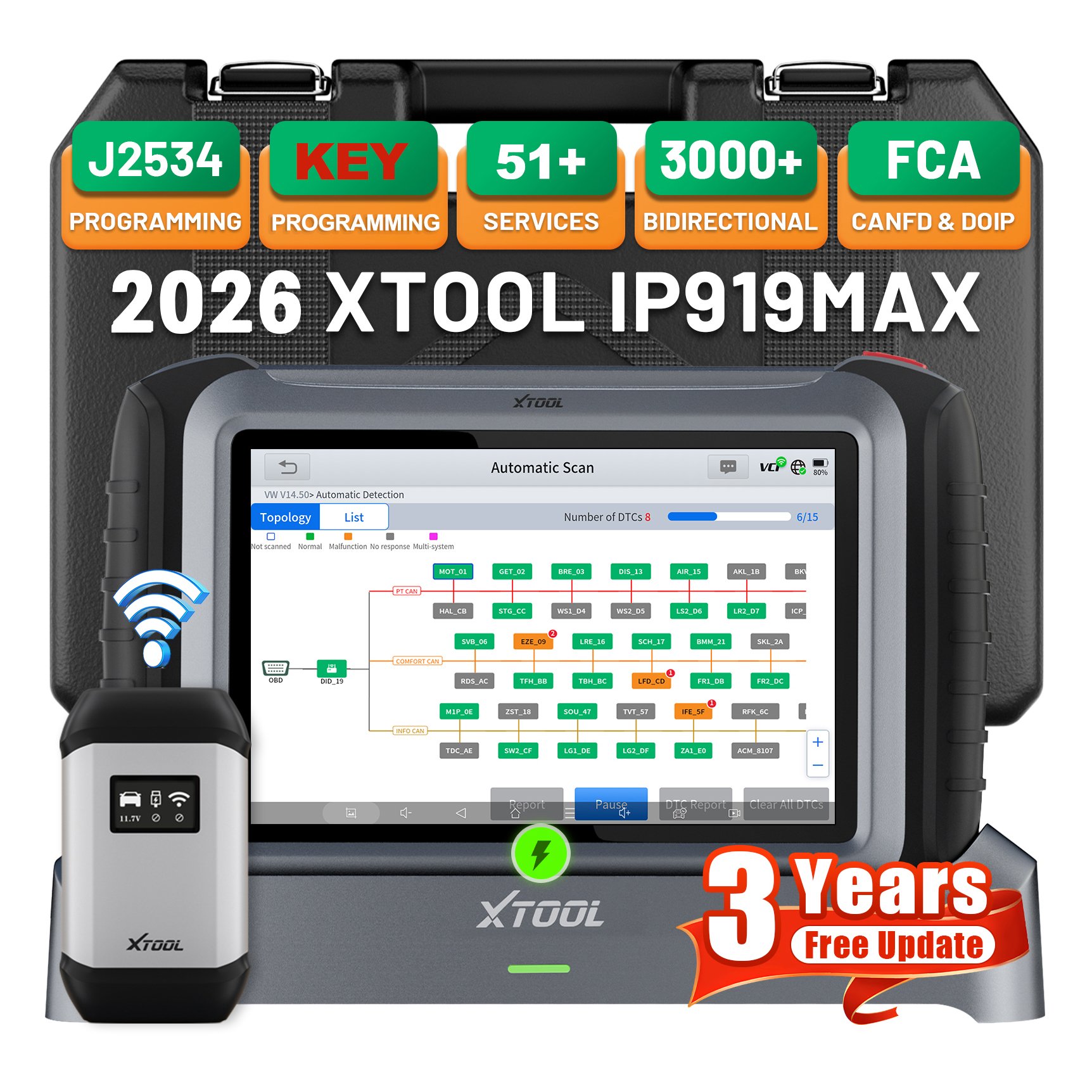 EU Warehouse XTOOL IP919MAX J2 - Car Diagnostic Tool ulasan dan harga